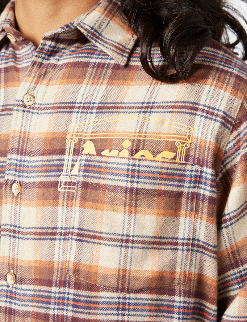 Chemise en flanelle à carreaux Aries - Rouge brique