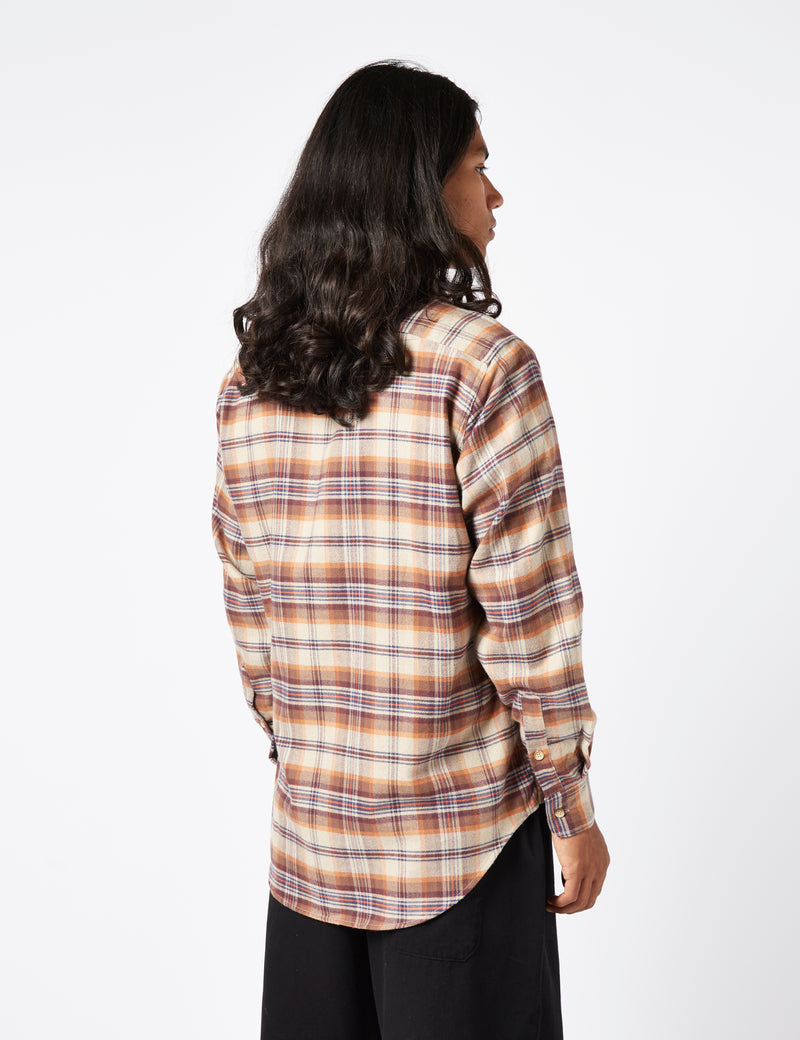 Chemise en flanelle à carreaux Aries - Rouge brique