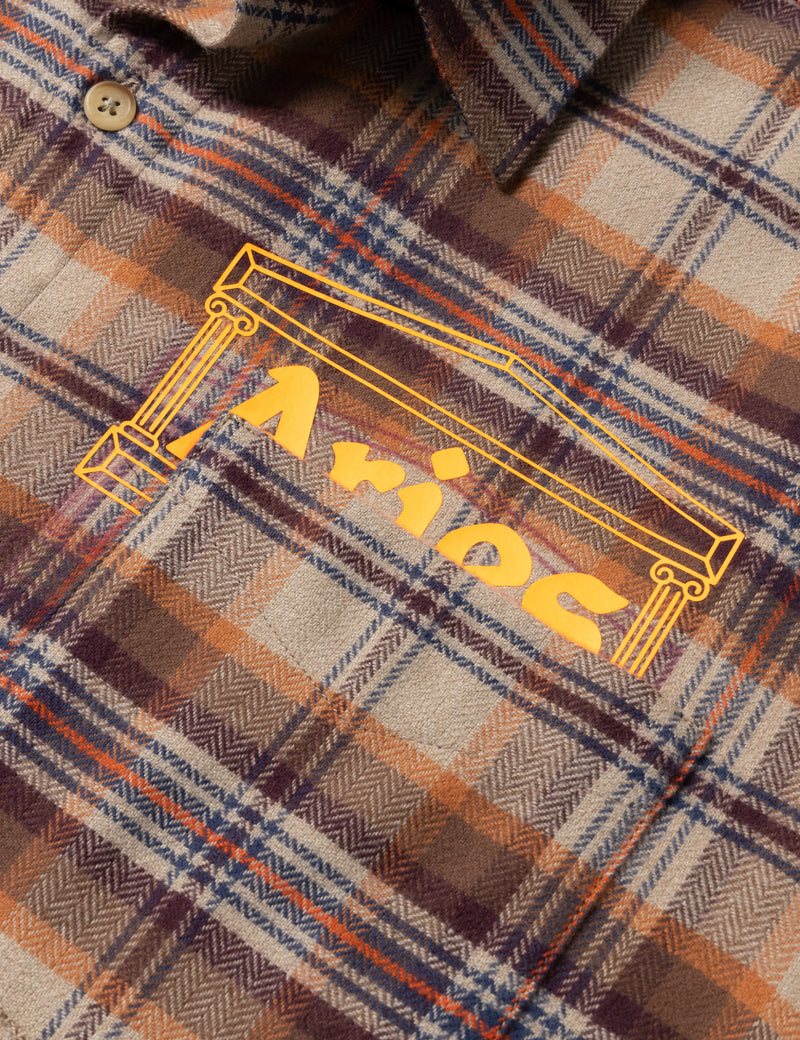 Chemise en flanelle à carreaux Aries - Rouge brique