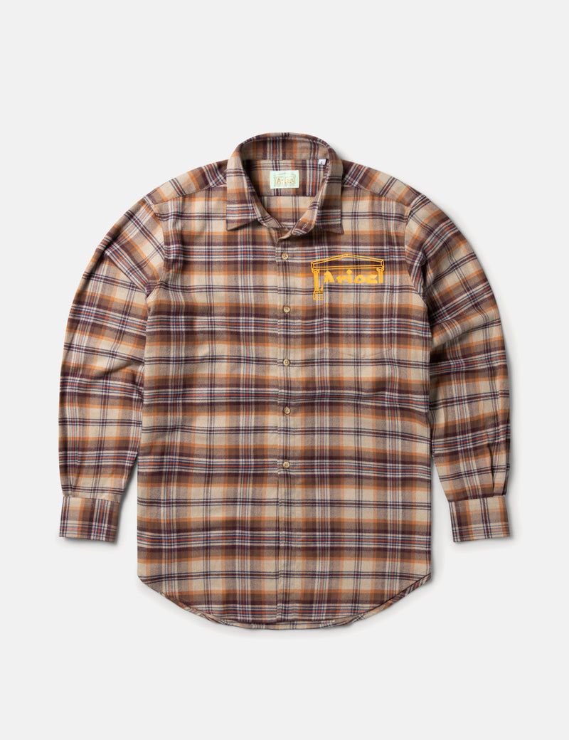 Chemise en flanelle à carreaux Aries - Rouge brique