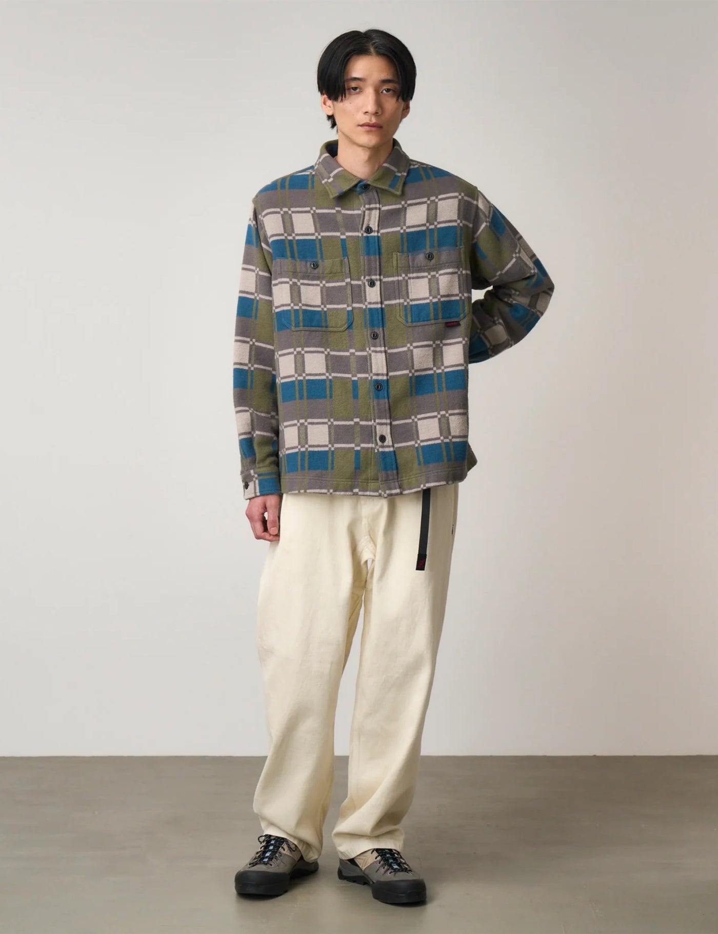 Gramicci Anthony Flannel Check Shirt - Silver Grey | Article.