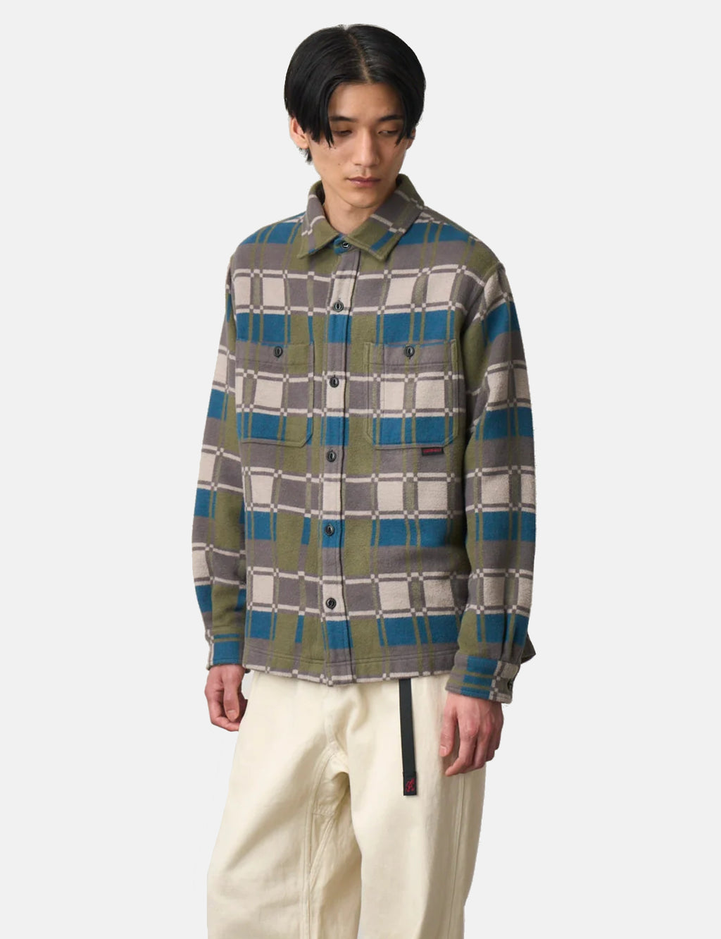 Gramicci Anthony Flannel Check Shirt - Silver Grey | Article.