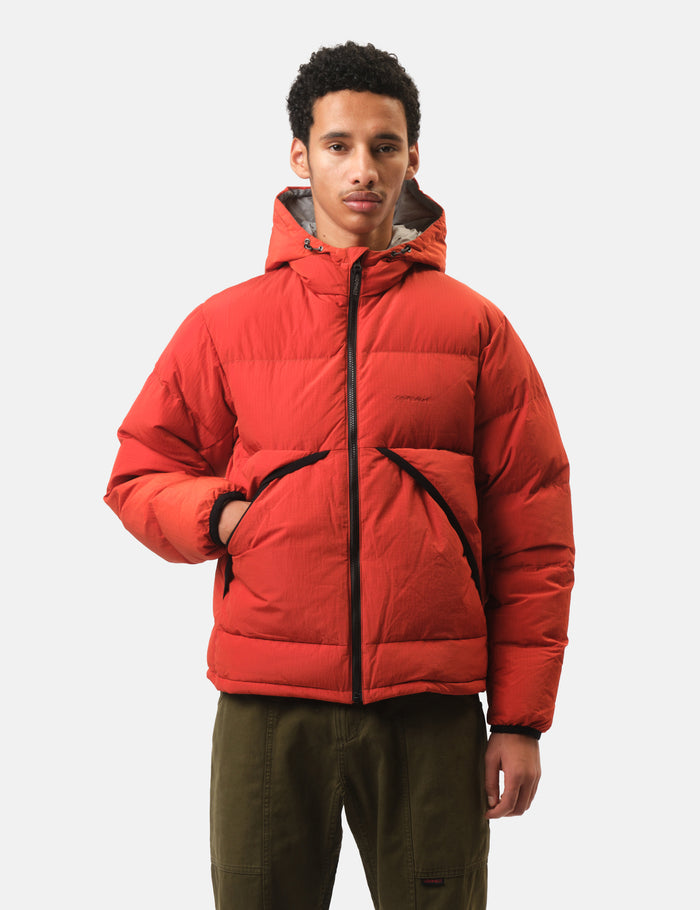 Gramicci Down Puffer Hooded Jacket Burnt Red