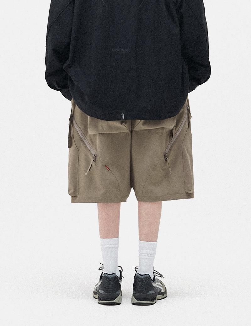 GOOPiMADE MWS-01 "Hydrodynamics" Utility Zip-Shorts - Ochre Green