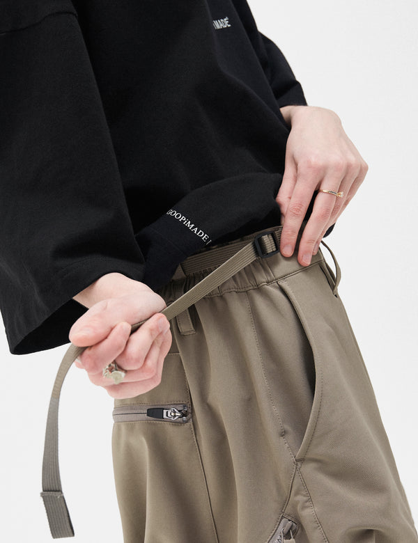 GOOPiMADE MWS-01 "Hydrodynamics" Utility Zip-Shorts - Ochre Green