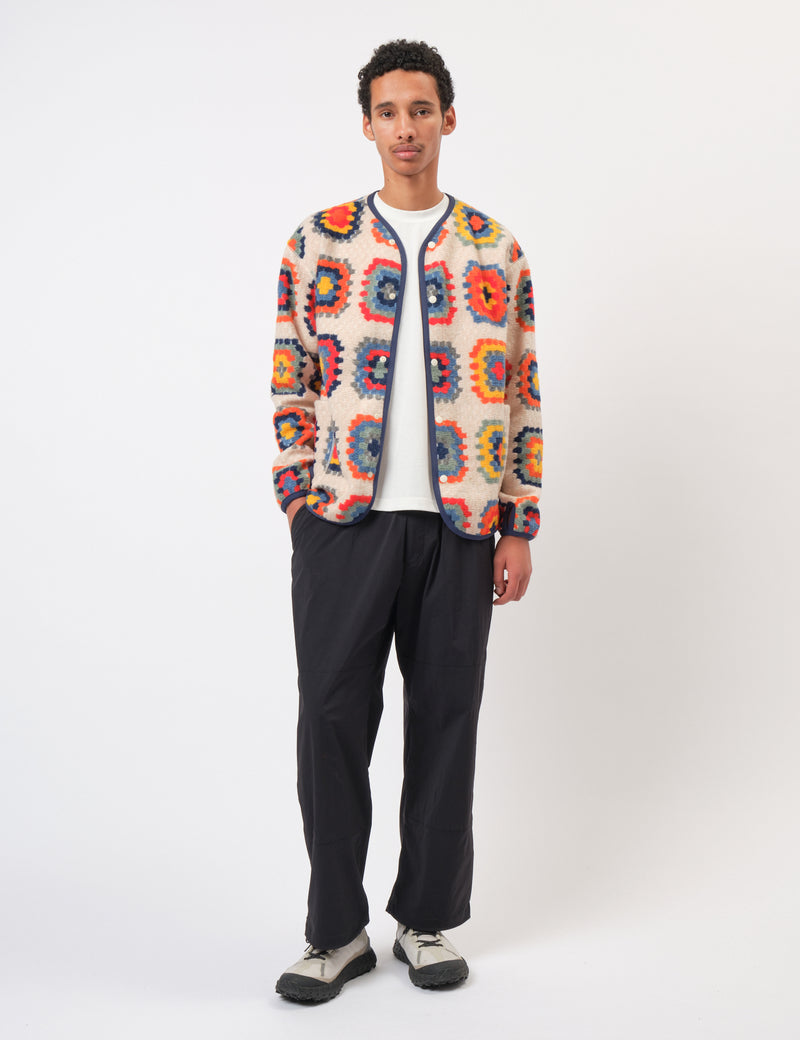 Snow Peak Wool Jacquard Cardigan - Ivory