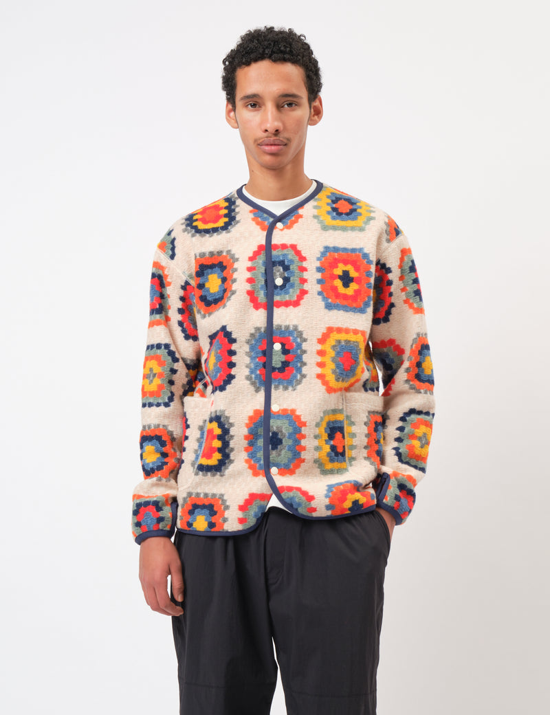 Snow Peak Wool Jacquard Cardigan - Ivory