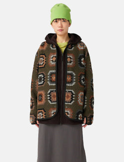 Snow Peak Wool Jacquard Cardigan - Olive Green