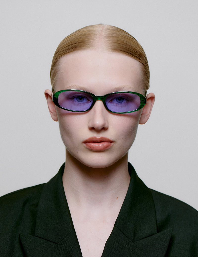 A. Kjaerbede Macy Sunglasses - Green Marble Transparent