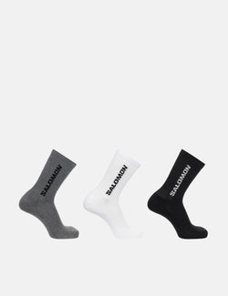 Salomon Everyday Crew Socks (3-Pack) - Black/White/Med Grey Melange