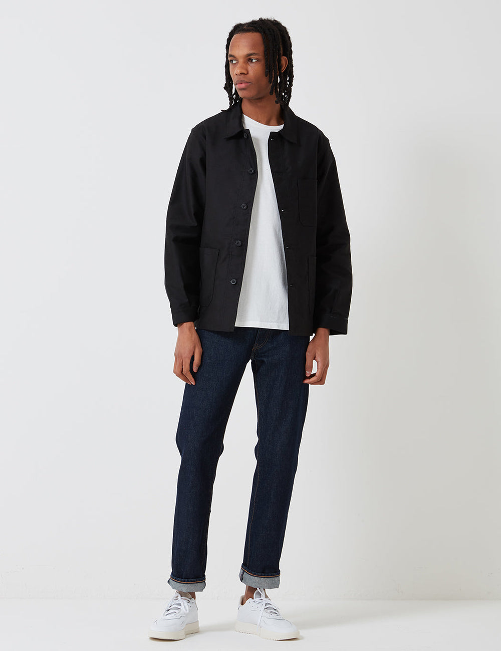 ジャケット・アウター Le Laboureur Black Moleskin Jacket Le Laboureur Moleskin Work Jacket - Black | Article.
