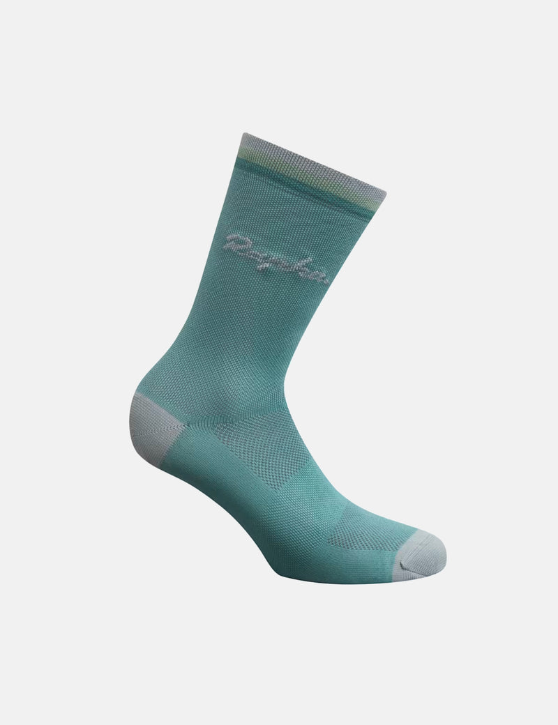 Rapha Logo Socks - Racing Green/Light Blue