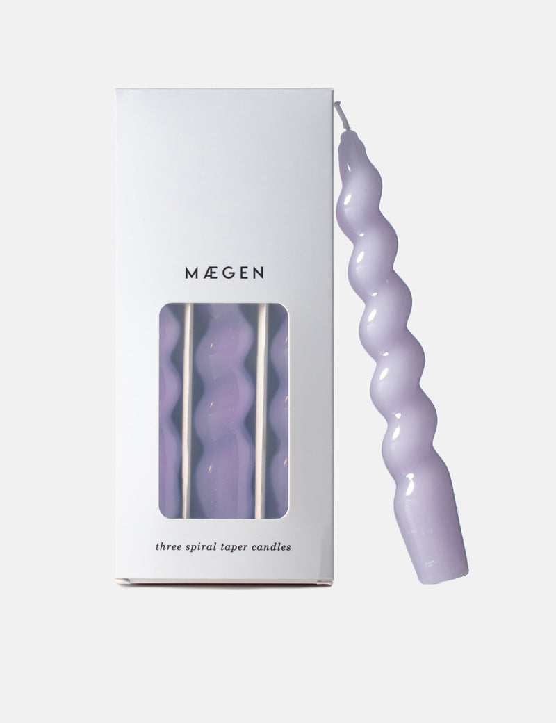 Maegen Spiral Candles (3 Pack) - Lilac
