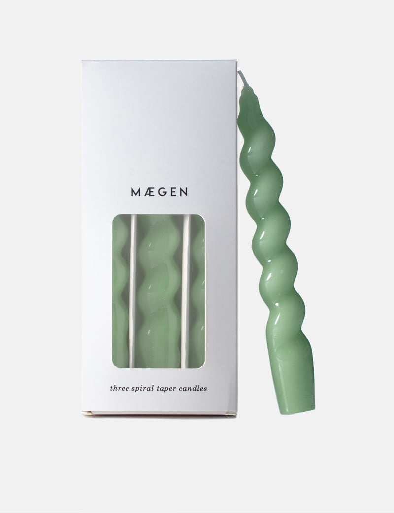 Maegen Spiral Candles (3 Pack) - Sage Geen