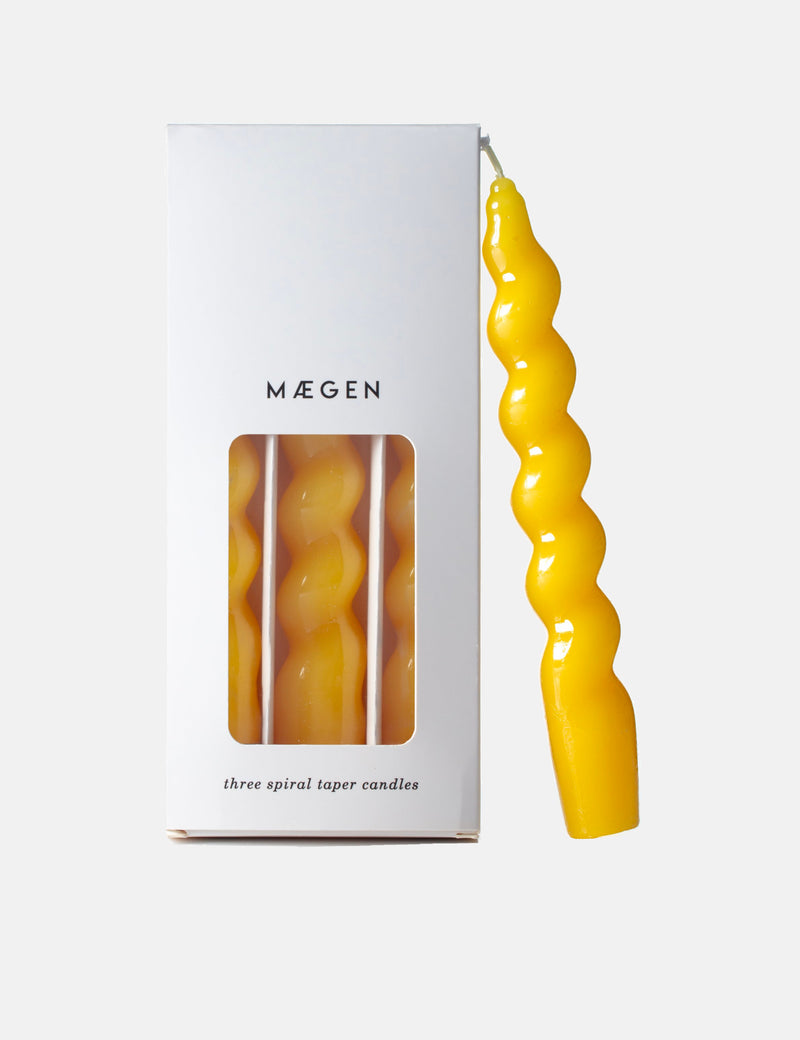 Maegen Spiral Candles (3 Pack) - Yellow