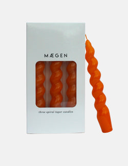Maegen Spiral Candles (3 Pack) - Tangerine