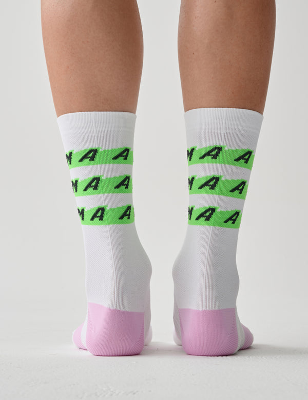 MAAP Evade X Socks - White/Fluro Green