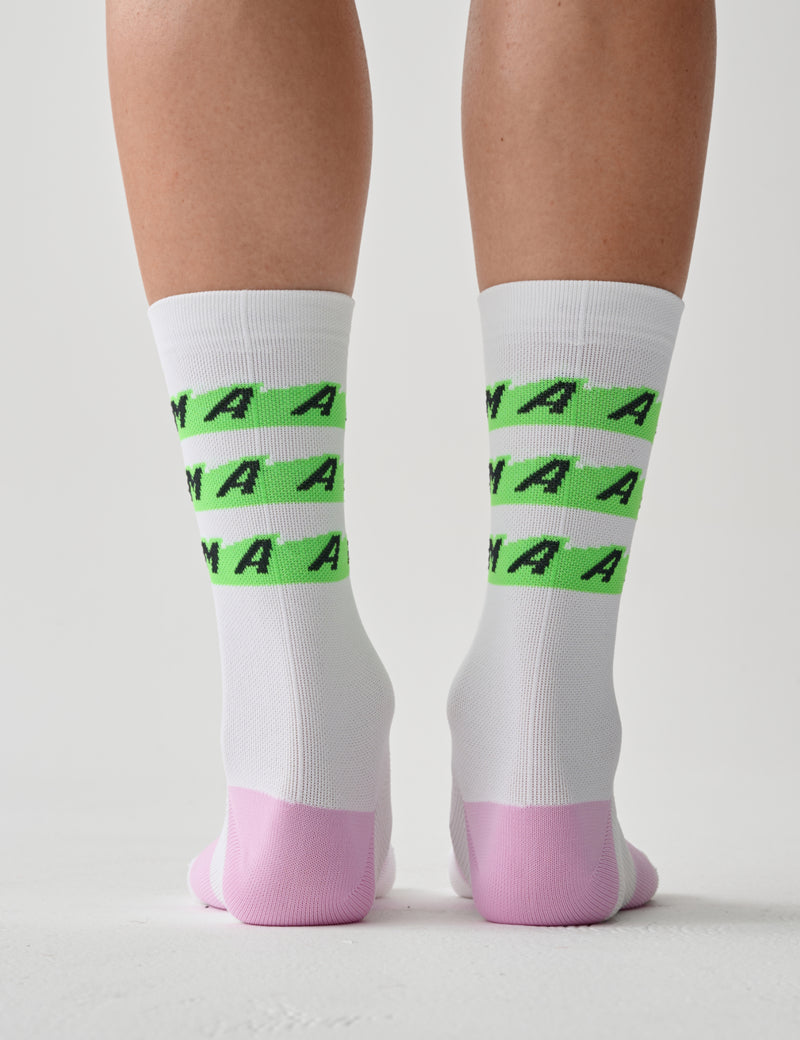 MAAP Evade X Socks - White/Fluro Green