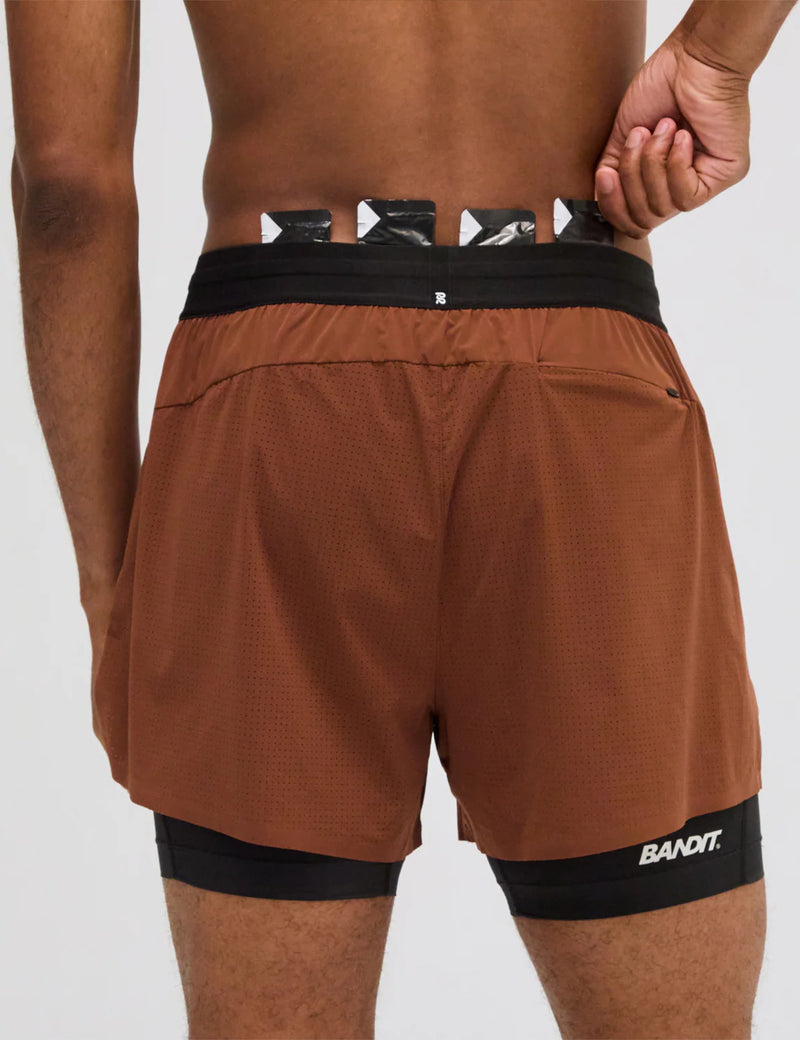 Bandit Vento 2-In-1 Run Short - Coffee Bean