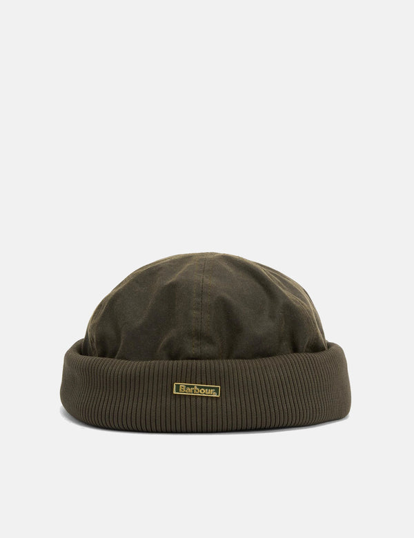 Barbour Oakmoor Wax Docker Hat - Olive Green
