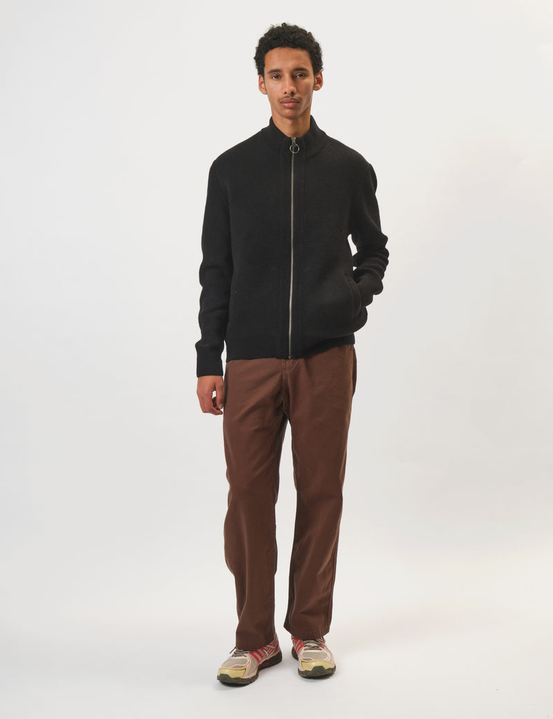 Barbour Milburn Zip Through Knitted Jumper - Black