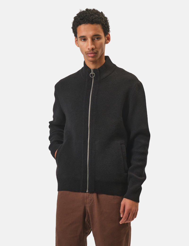 Barbour Milburn Zip Through Knitted Jumper - Black