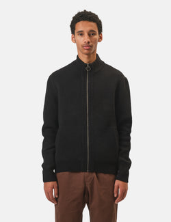 Barbour Milburn Zip Through Knitted Jumper - Black