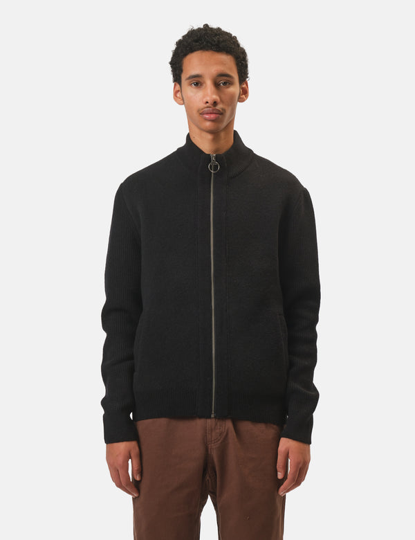 Barbour Milburn Zip Through Knitted Jumper - Black