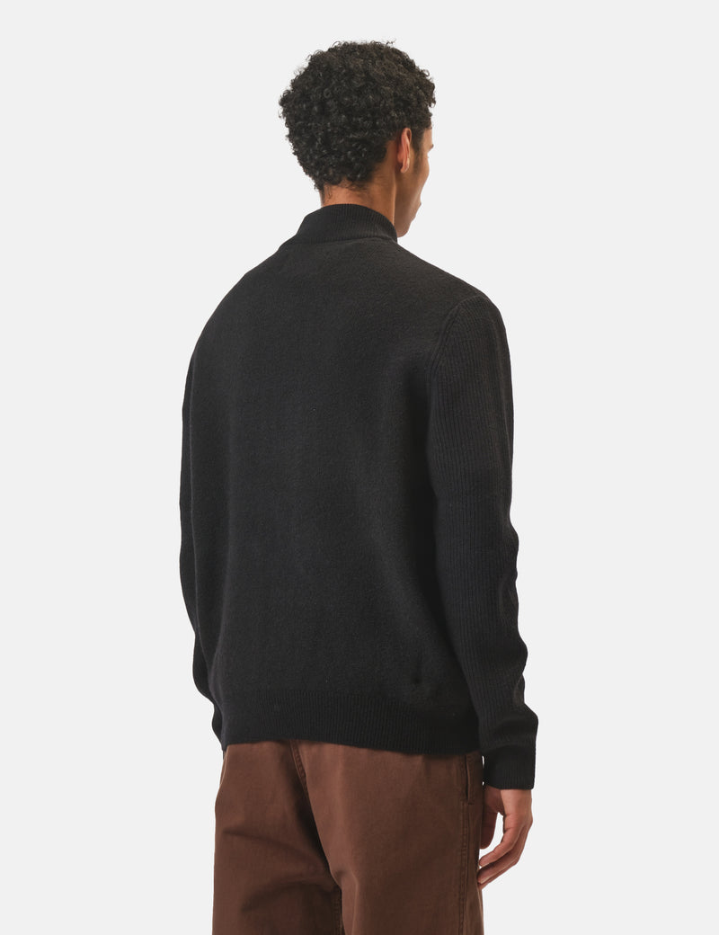 Barbour Milburn Zip Through Knitted Jumper - Black