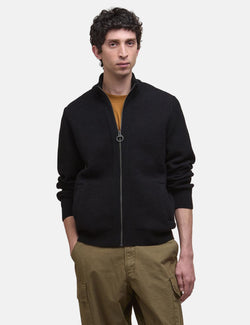Barbour Milburn Zip Through Knitted Jumper - Black