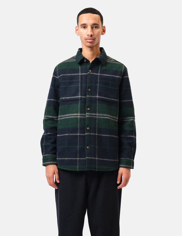 Barbour Chapter Tailored Check Overshirt - Green Lock Tartan