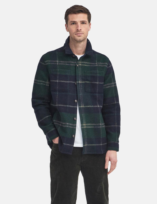 Barbour Chapter Tailored Check Overshirt - Green Lock Tartan