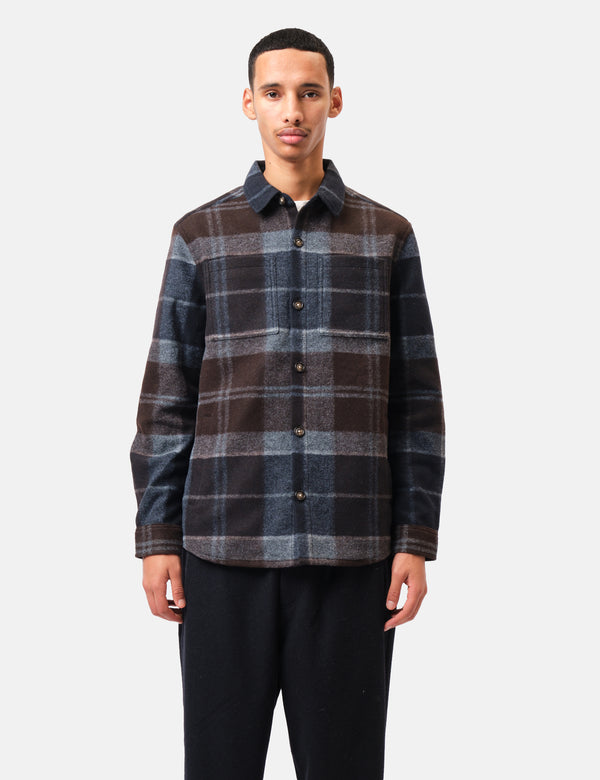 Barbour Chapter Tailored Check Overshirt - Midnight Oak Tartan