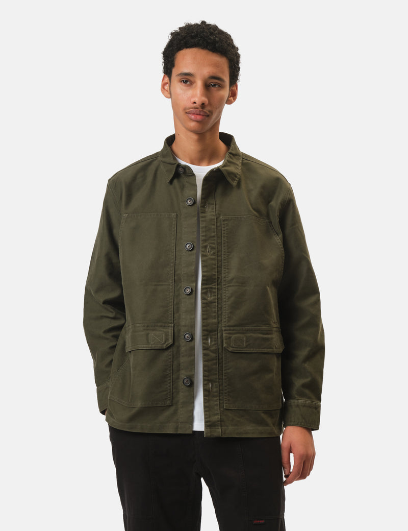 Barbour Newbirch Cotton Sateen Overshirt - Forest Green