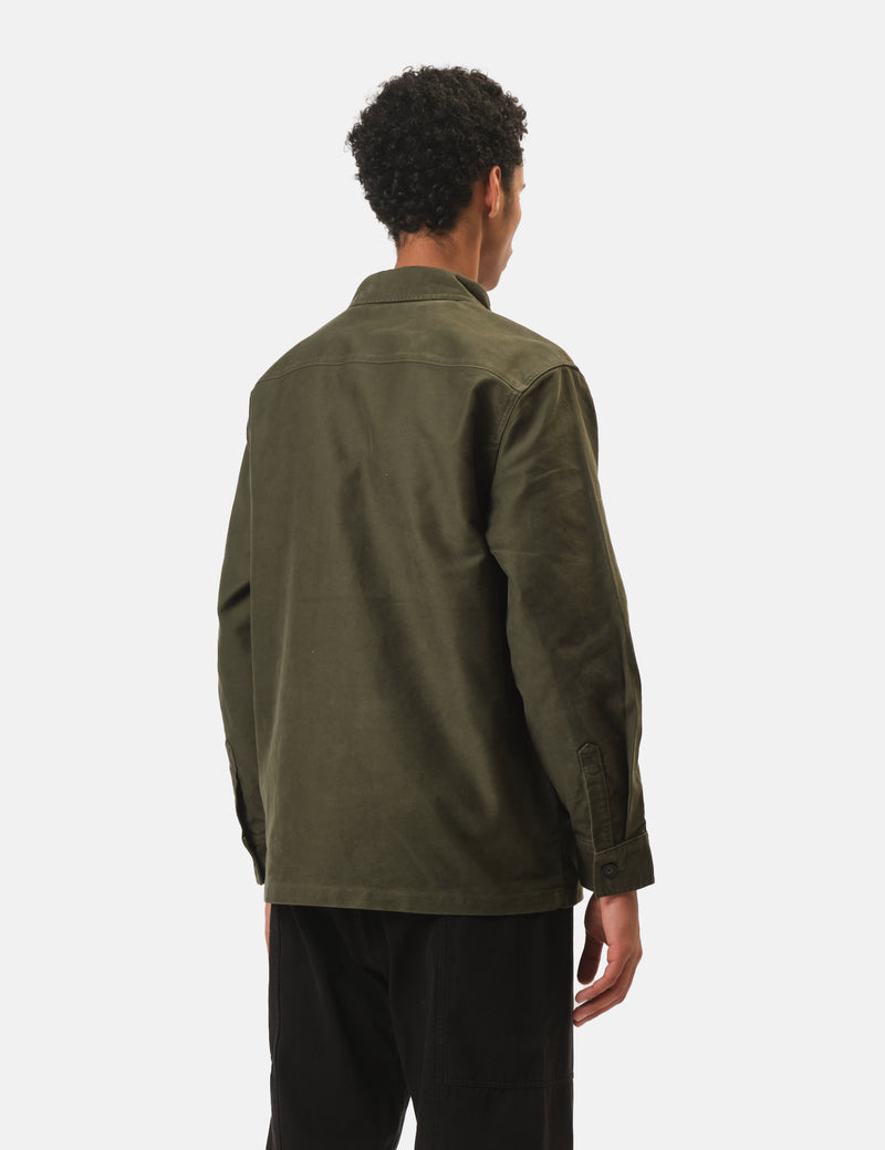 Barbour Newbirch Cotton Sateen Overshirt - Forest Green