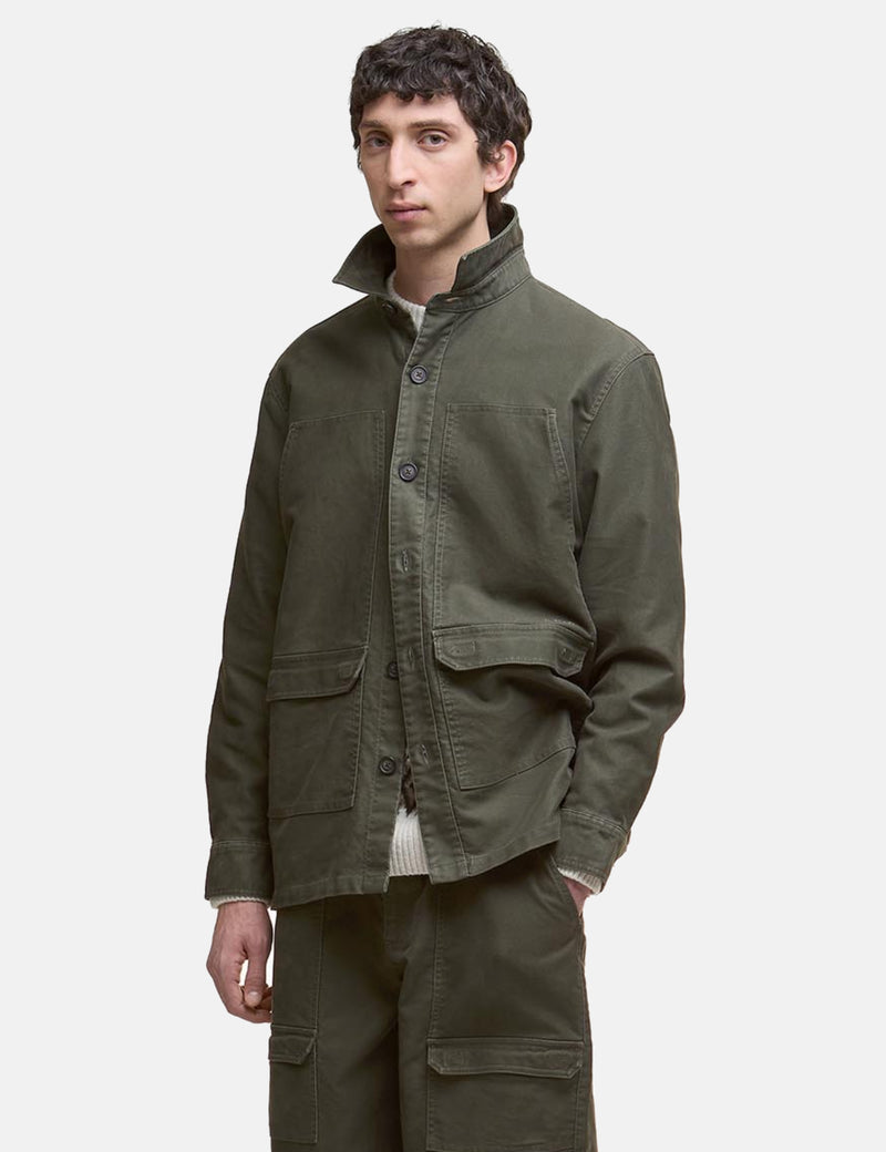 Barbour Newbirch Cotton Sateen Overshirt - Forest Green