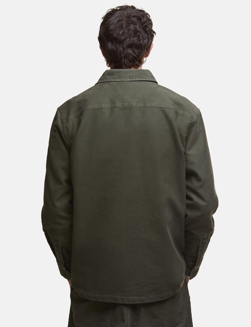 Barbour Newbirch Cotton Sateen Overshirt - Forest Green