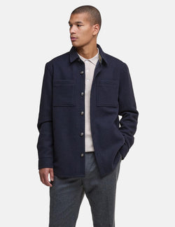 Barbour Marlow Tailored Wool Blend Overshirt - Navy Marl