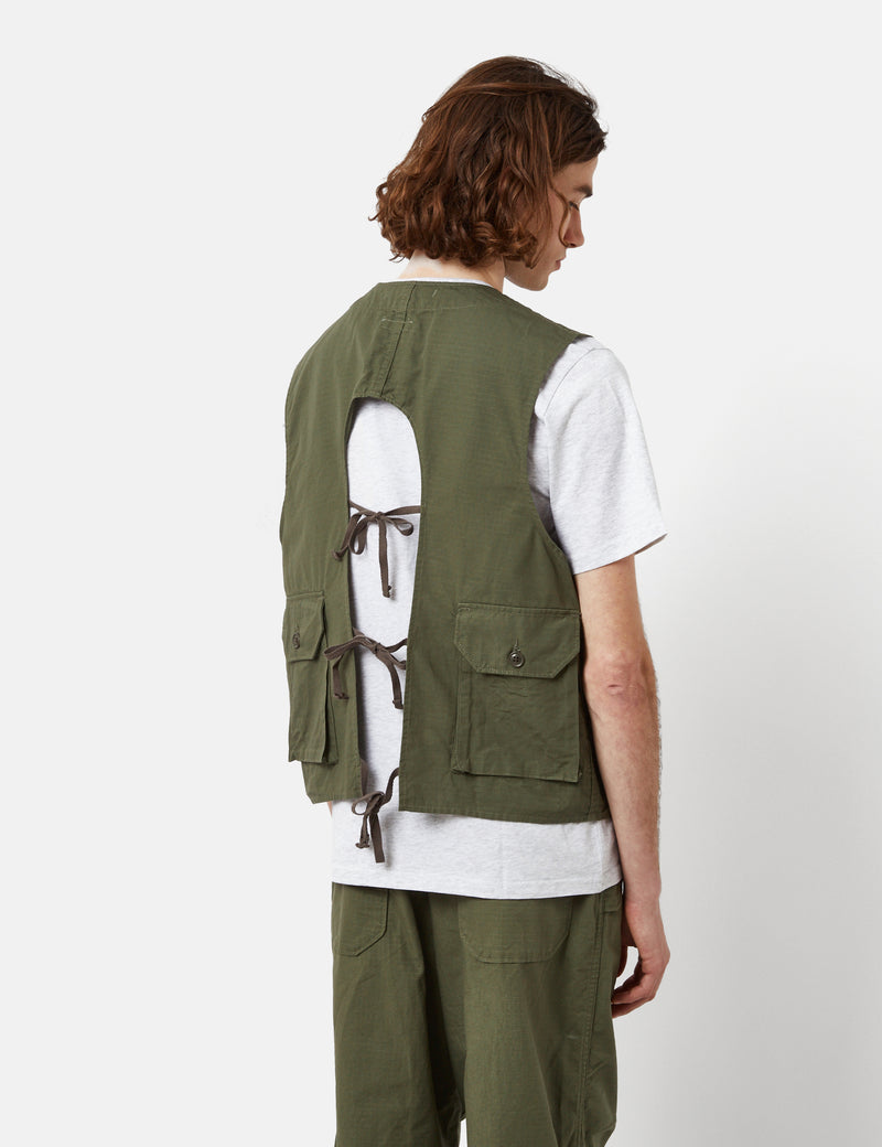 Engineered Garments C-1 Vest (Cotton Ripstop) - Olive Green
