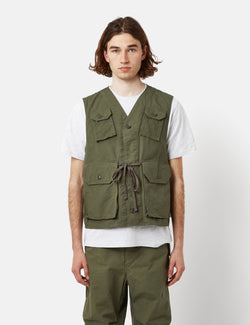 Engineered Garments C-1 Vest (Cotton Ripstop) - Olive Green