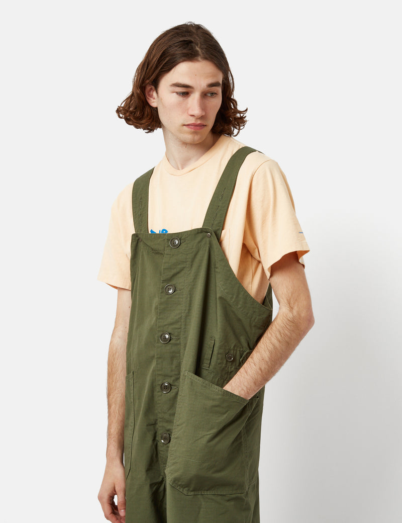 Engineered Garments Ripstop Overalls (Relaxed) - Olive Green