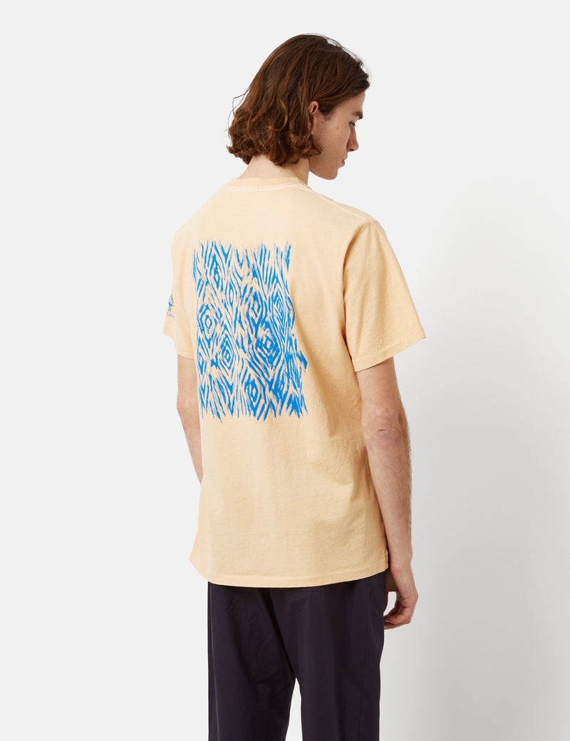 engineered garments printed cross crew neck t shirt