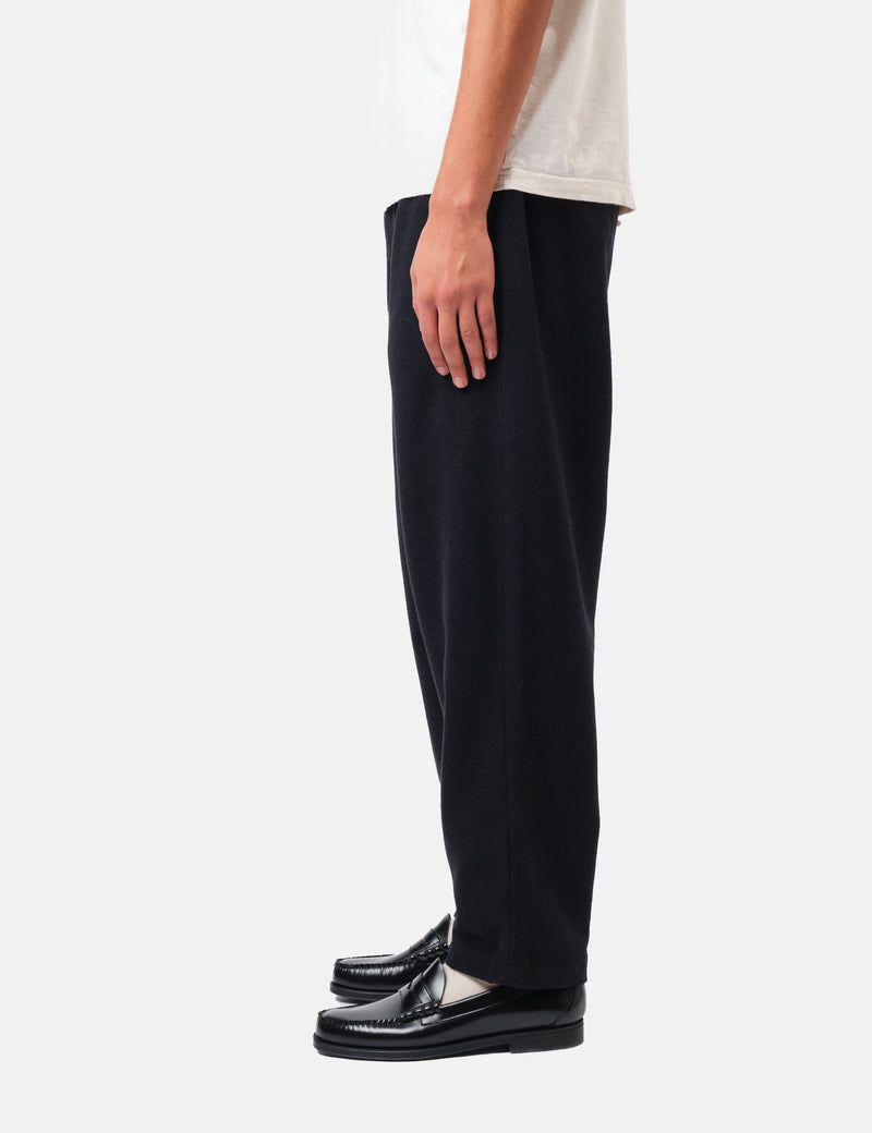 Barbour Wool Blend Relaxed Trousers - Navy Blue