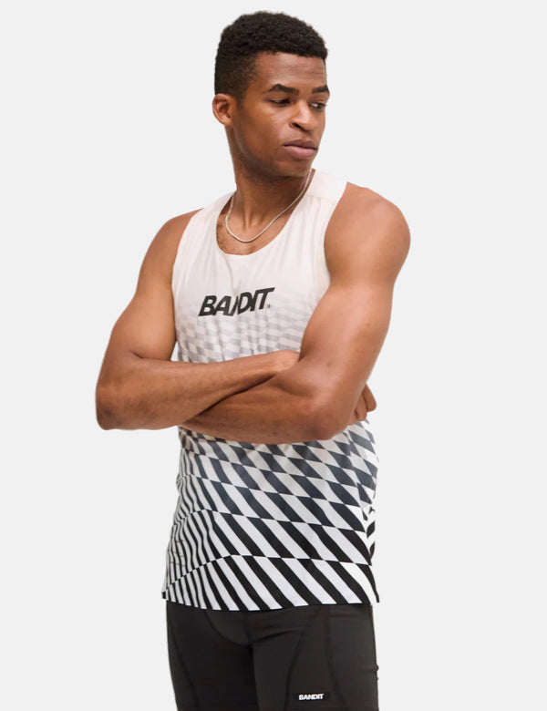 Bandit Drift Mosaic Racing Singlet - Black w/ Chalk