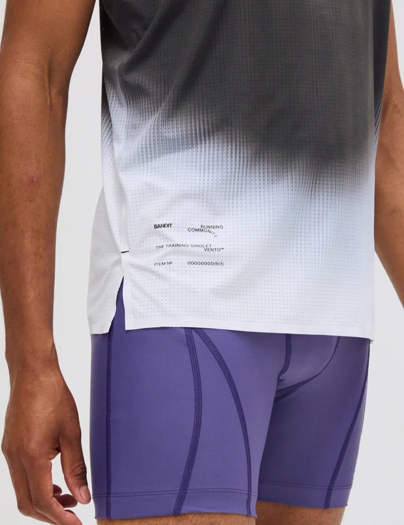 Bandit Vento Performance Singlet - Black w/ Chalk Gradient