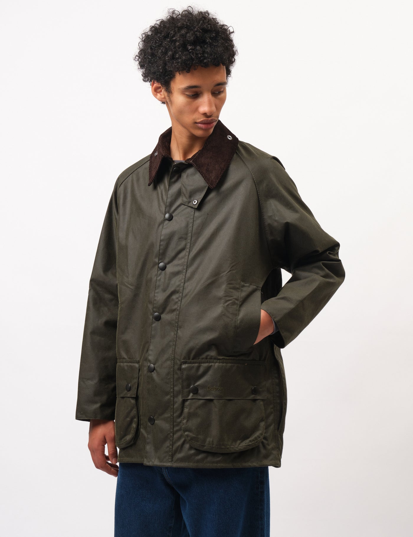 Barbour Beaufort Wax Jacket - Archive Olive Green | Article.