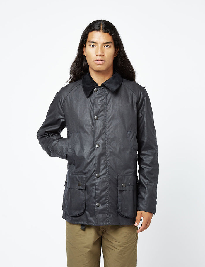 Barbour Ashby Wax Jacket Navy Blue