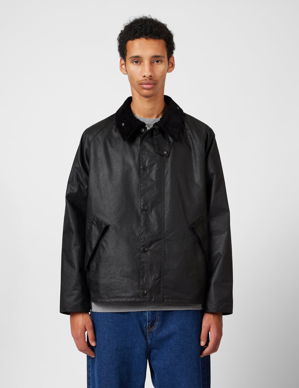 Barbour OS Transport Wax Jacket - Black