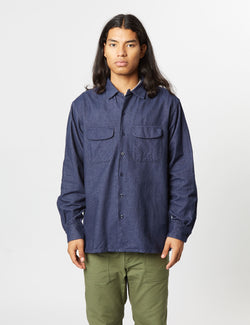 Engineered Garments Classic Shirt (Denim Flannel) - Indigo Blue
