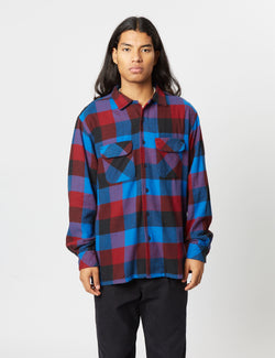 Engineered Garments Classic Shirt (Block Check) - Blue/Red